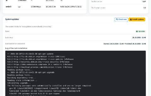 System updates straight from the panel