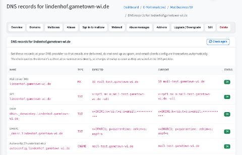 DNS check with every required record